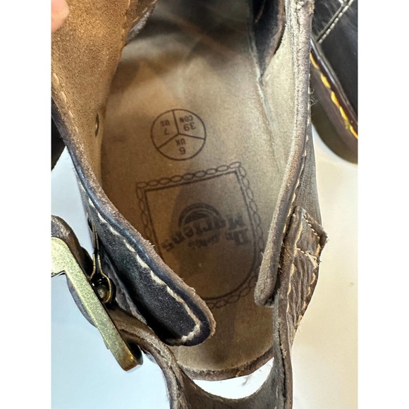 '90s Y2K Vtg Doc Dr Martens Platform Fisherman Sandals Brown Size 7 England Made - Picture 7 of 11